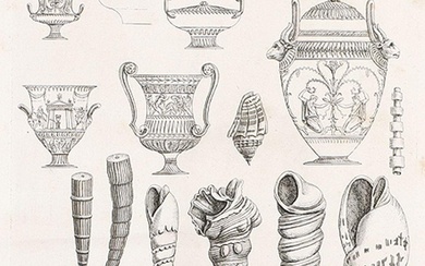 GIOVANNI BATTISTA PIRANESI : Muscheln und Vasen aus der Sammlung Gualteri.