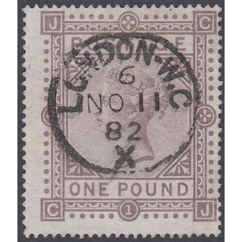 GREAT BRITAIN STAMPS 1878 £1 Brown Lilac, superb used exampl...
