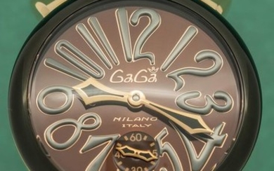 GaGà Milano - Mechanical Manuale 48MM Rose Gold Chocolate Dial Swiss Made - 5014.02S- Unisex - Brand New