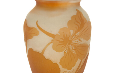 Galle Cameo Glass Vase, France, Circa 1900.