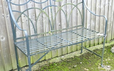 Garden & Architectural : a cast metal two-seater garden bench, approx 40" wide, 36 1/2" tall