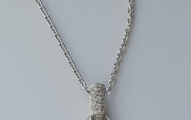 Garel - 18 kt. White gold - Necklace with pendant - 0.20 ct Diamonds - Diamonds