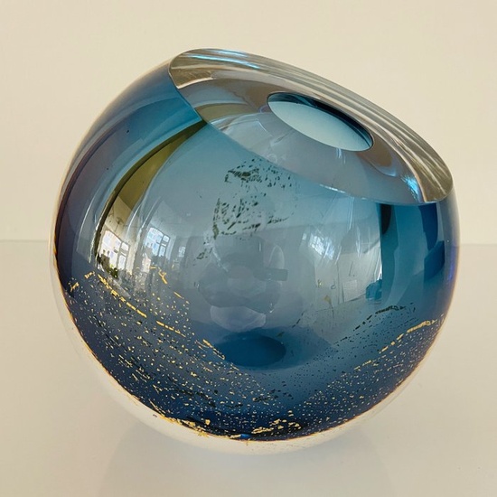 George Broft - Unique glass object "GOLDEN SKY" 6.9 kilos!