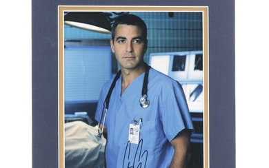 George Clooney "Dr. Doug Ross" Signed "E.R." 1990s Television Drama Print, COA