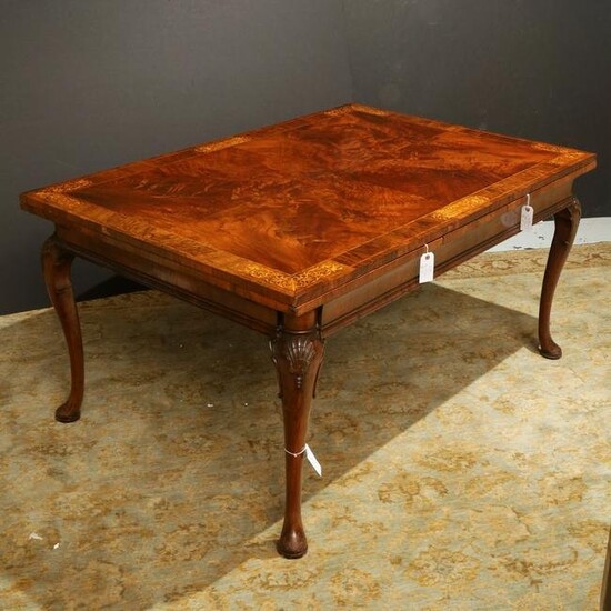 George II style seaweed marquetry dining table
