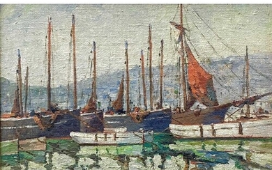 George TURLAND GOOSEY (1877-1947) St. Ives Harbour Oil on bo...