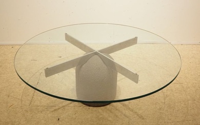 Giovano Offredi (1927-2007) / Saporitti : Table basse, modèle "Paracarro" , année 1970, plateau circulaire...