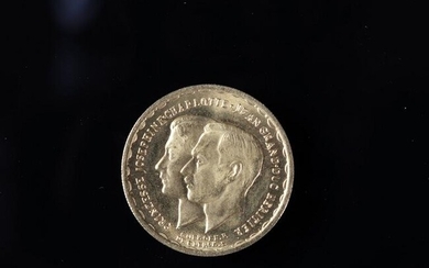Gold Coin 20 Francs 1953 with the effigy of Grand Duke Jean and Princess Charlotte