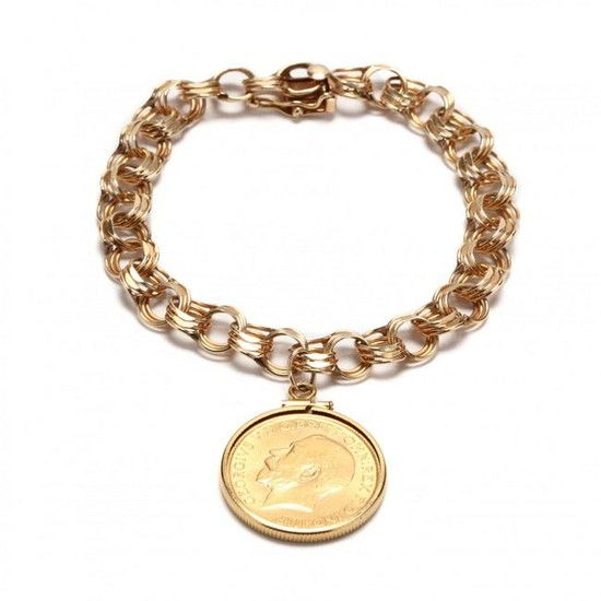 Gold Coin Charm Bracelet
