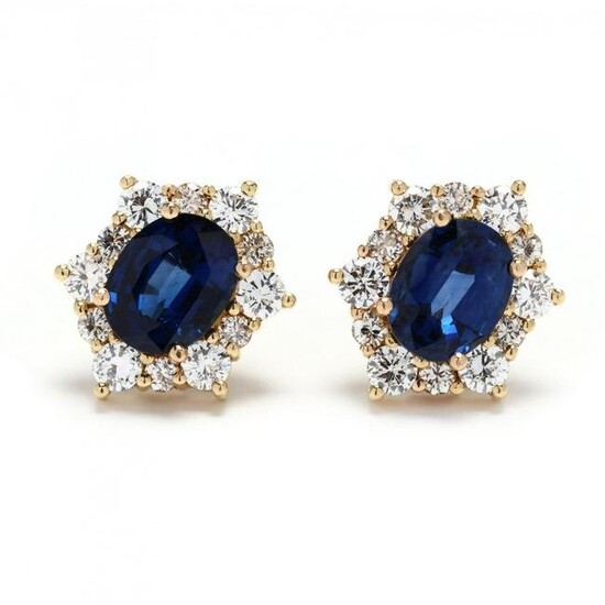 Gold, Sapphire, and Diamond Earrings, Mayors