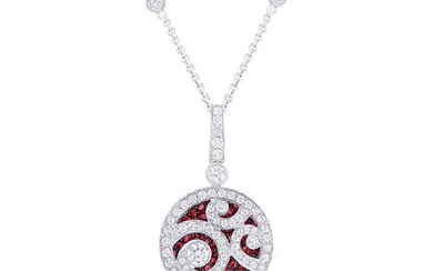 Graff: Ruby and 'Diamond on Diamond' Pendant Necklace