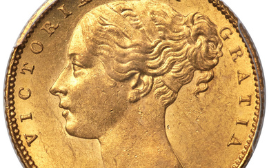Great Britain: , Victoria gold "Shield" Sovereign 1855 MS62 PCGS,...