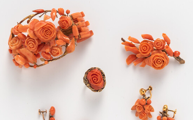 Group of Antique Coral Jewelry