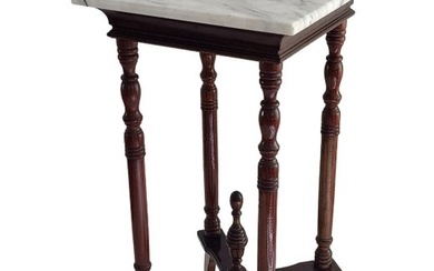 Gueridon - side table plant table - Mahogany, Marble