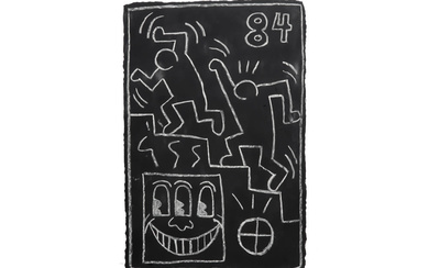 HARING KEITH (1958 - 1990) Keith Haring "Subway" drawing with...