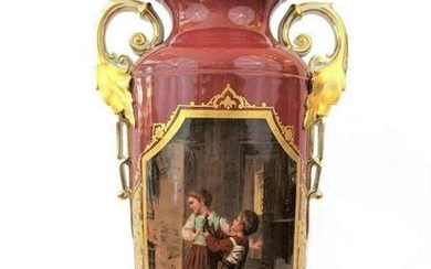 Hand Painted Old Paris Vase