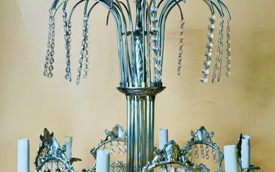 Hanging lamp - Romantic Scenes - Porcelain, Silvered bronze