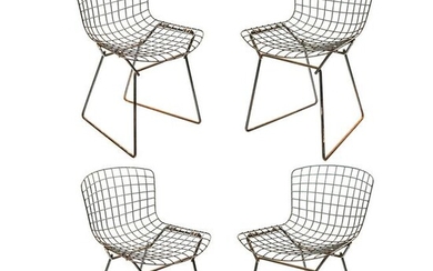 Harry Bertoia for Knoll 4 Modern Side Chairs Set