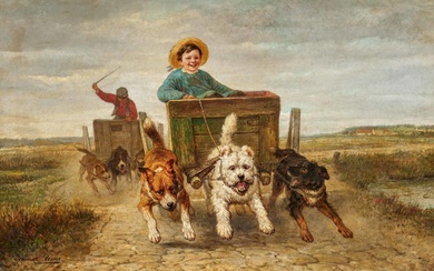 Henriette Ronner-Knip: Dog Cart Race