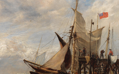 Henry Thomas Dawson (British, 1841-circa 1896) Coastal trading vessels caught...