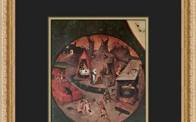 Hieronymus Bosch Tondo of Hell Custom Framed Print