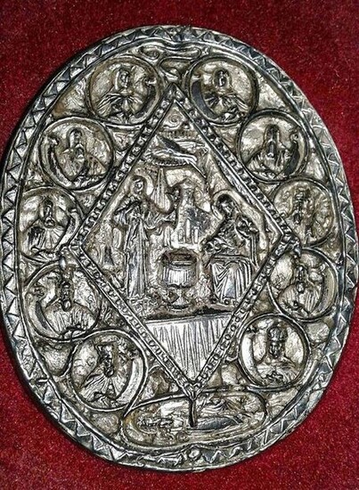 Holy Ancient Relic icon Medal - Byzantine - Silver - 19th century