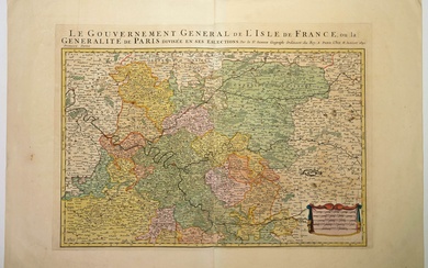 ILE DE FRANCE. Carte de 1692 : « le Gouvernement... - Lot 57 - Vermot et Associés