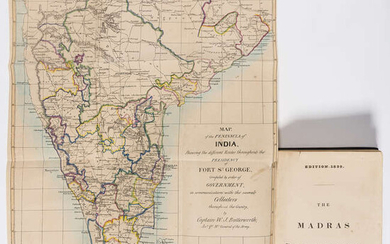 India.- [Butterworth (Captain William John)] The Madras Road Book, second edition, Madras, George Calder, published by Edward Marsden, at the Asylum Press, Mount Road, 1839.
