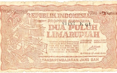 Indonesia. 25 rupiah. Banknote. Type 1948 - Zeer Goed.