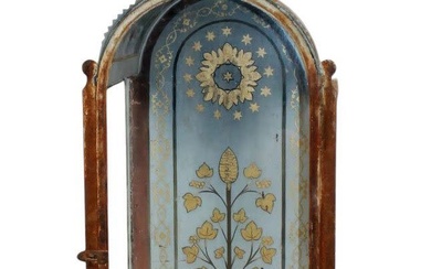 Italian Scarabattola in iron with cross and painted interior