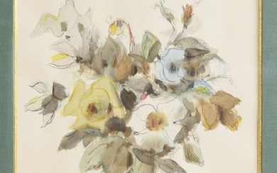Jean DUFY (1888-1964) Bouquet printanier Aquarelle, plume et lavis d'encre, signée en bas au centre...