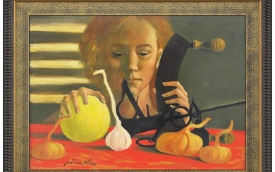 Jean Pierre Alaux Original Signed Oil Painting On Canvas Framed Still Life Art