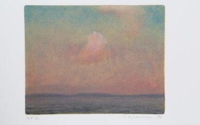 John Beerman, Clouds Over Water, Monotype