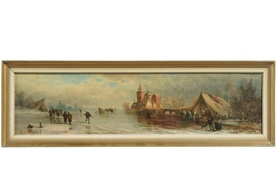 Joseph Heydendahl - a winter scene, German, 1897
