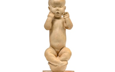 Kai NIELSEN (1882 - 1924) Enfant sculpture en terre cuite, signé e...