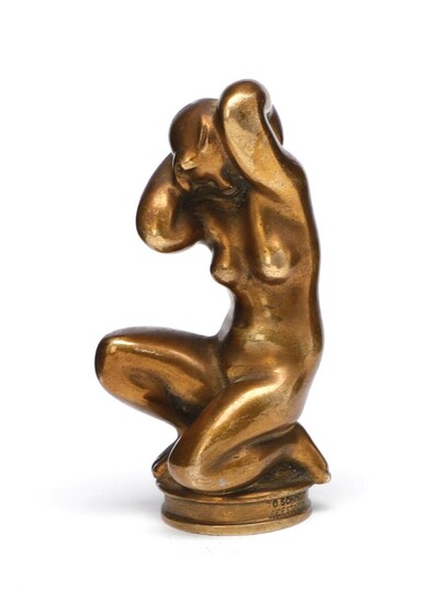 SOLD. Kai Nielsen: Seating woman. Signed Kai Nielsen with stamp. Bronce. H. 8 cm. – Bruun Rasmussen Auctioneers of Fine Art