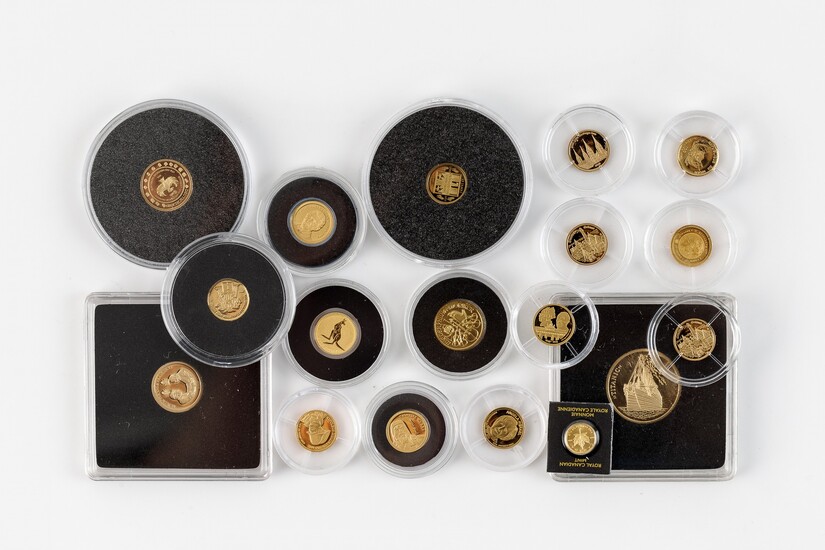 Konv. von 18 Miniaturgoldmünzen