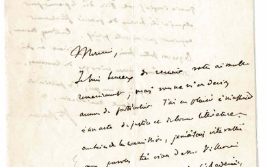 LITERATURE - SAINTE-BEUVE Charles Augustin (1804 - 1869) - Autograph letter signed