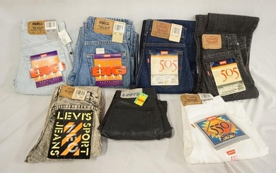 LOT OF 7 PAIRS OF VINTAGE LEVIS JEANS NEW W/ TAGS