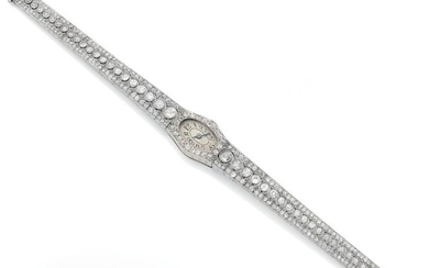 Ladies' bracelet watch in white gold (750).