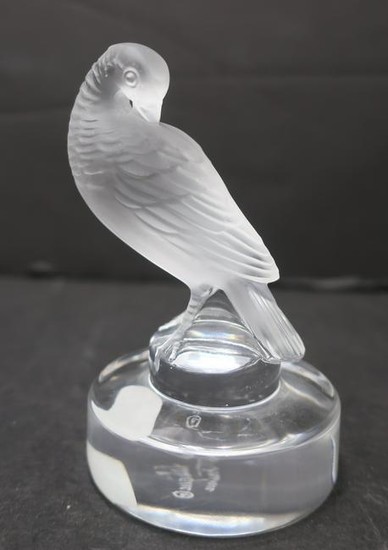 Lalique Satin Crystal Glass Dove Figurine