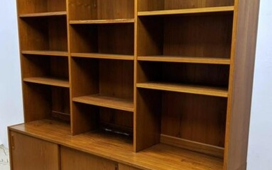 Large ART FURN Danish Modern Teak Cabinet. Bookcase cab