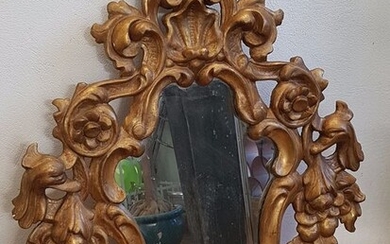 Large Venetian mirror - 100 cm - Rococo - Golden wood - Late 19th century