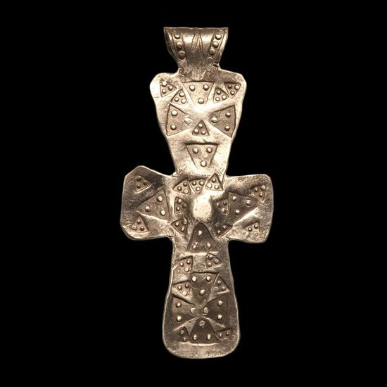 Large Viking Silver Cross Pendant, 11th Century A.D.