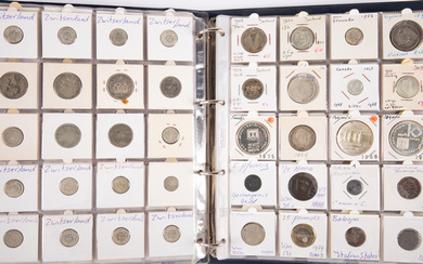 Large collection of mainly silver world coin in album, mainly...