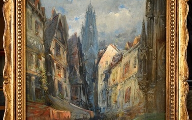 Léonard SAURFELT (c.1840-?) La marché Huile sur toile Signé en bas à gauche 65.5 x...