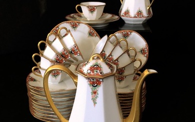 Limoges, Balleroy & Cie - Coffee and tea service (40) - Porcelain