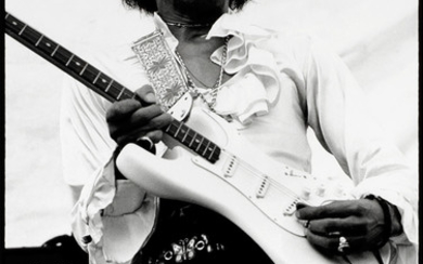Linda McCartney (American, b.1941-d.1998): Jimi Hendrix at Miami Pop Festival, 1968