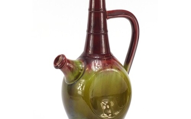Linthorpe, Arts & Crafts pottery ewer having a red and green...
