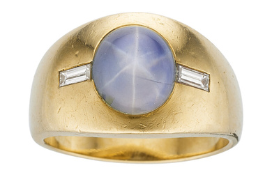 Linz Star Sapphire, Diamond, Gold Ring Stones: Star sapphire...